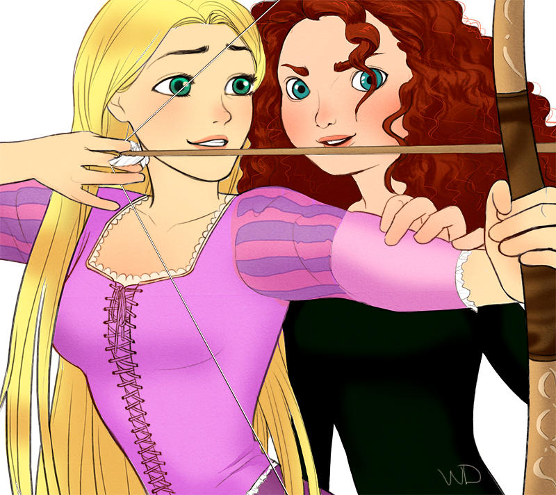 Rapunzel and Merida