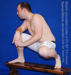 Crouching Pose Reference Figure Model Male