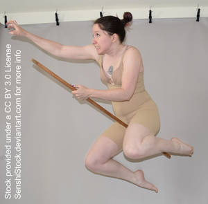 Witch Broomstick Flying Reaching Magic Pose Ref