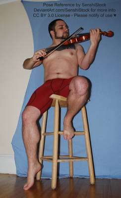 Tuxedo Dave Playing Violin from Low Perspective