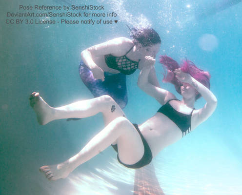 Mermaid Rescue Saving Underwater Drowning Pose Ref