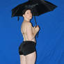 Turn Back Look Over Shoulder Rain Umbrella Pose