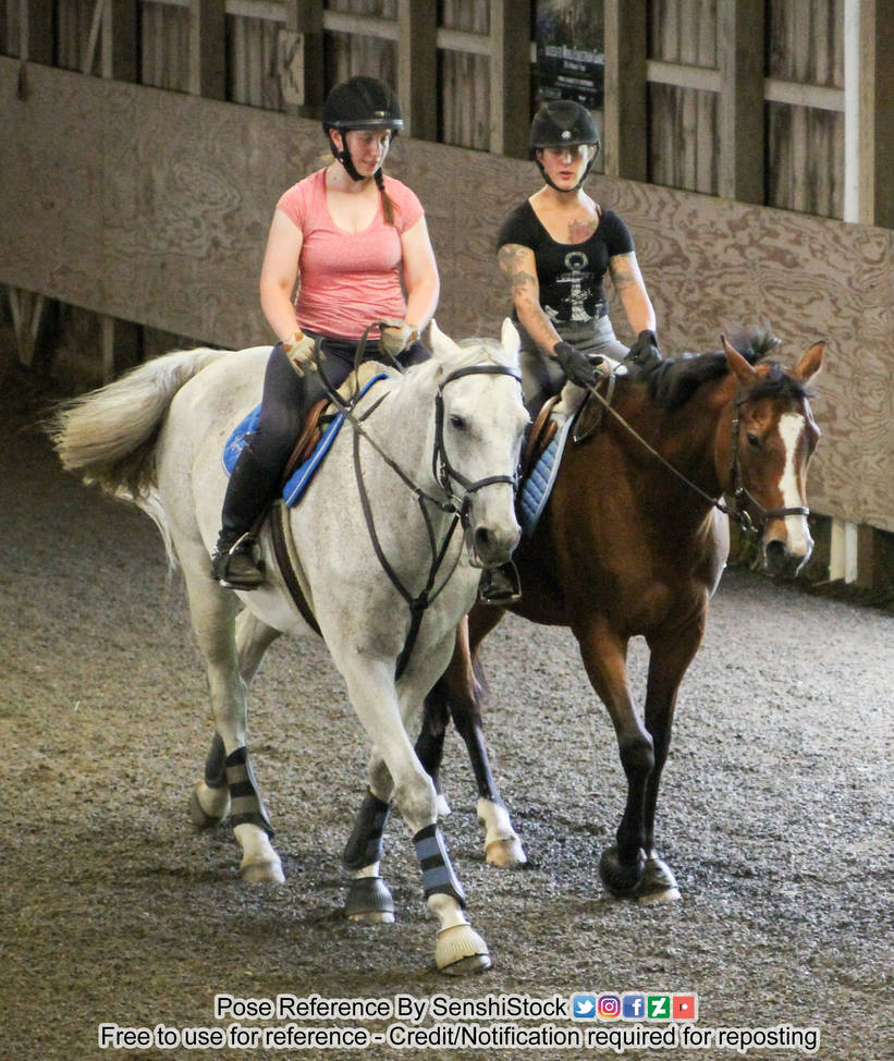 Two Friends Riding Horses Together by AdorkaStock on DeviantArt