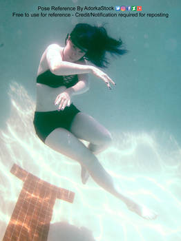 Floating Underwater Figure Swimming Dynamic Pose