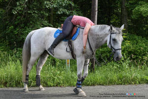 Flopped Over On Horse Back Tired Dead Asleep