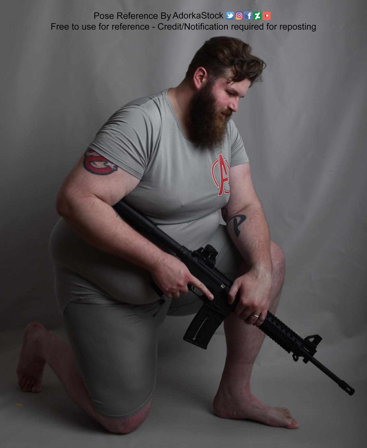 Anime Base Male - Rifle kneel pose
