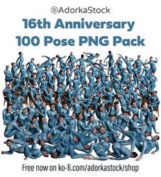 AdorkaStock 16 Year Anniversary 100 Pose PNG Pack