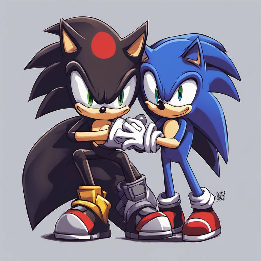 Sonic and shadow being friends by rose12568 on DeviantArt