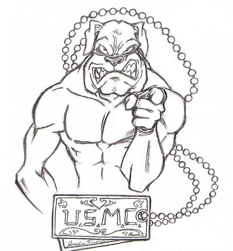 usmc logo bulldog tattoo