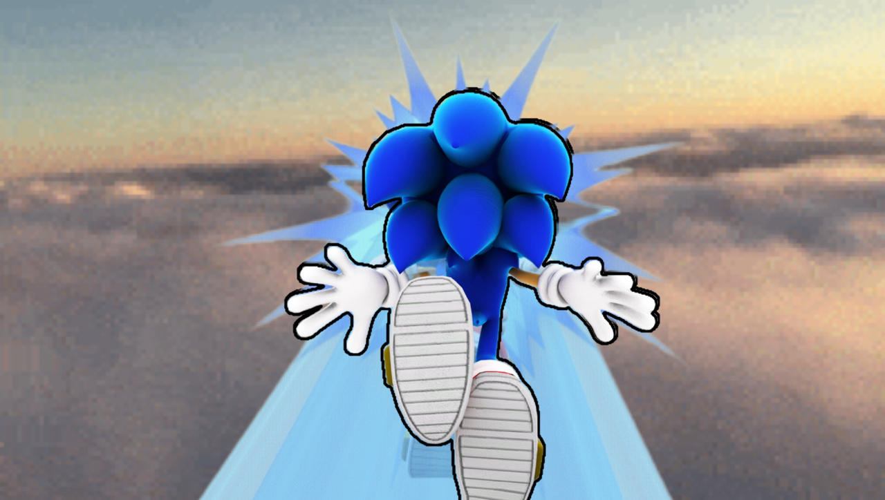 Sonic flying through the sky by shadowXcode on DeviantArt