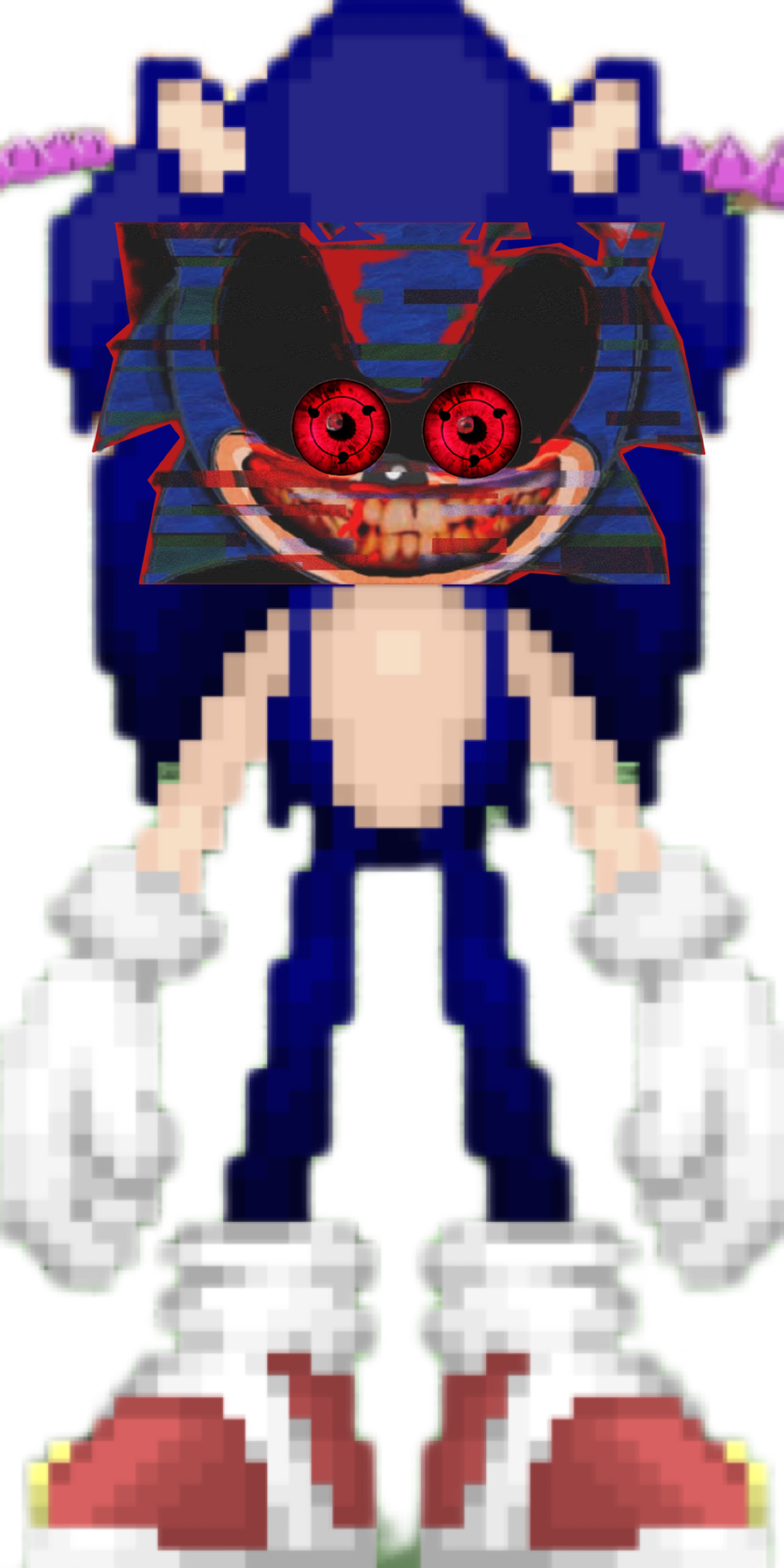 My scary Sonic exe sprite that stares at you by shadowXcode on DeviantArt
