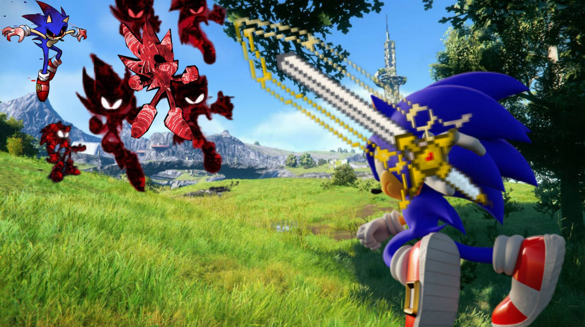 Sonic front tears Sonic vs Sonic exe battle by shadowXcode on DeviantArt