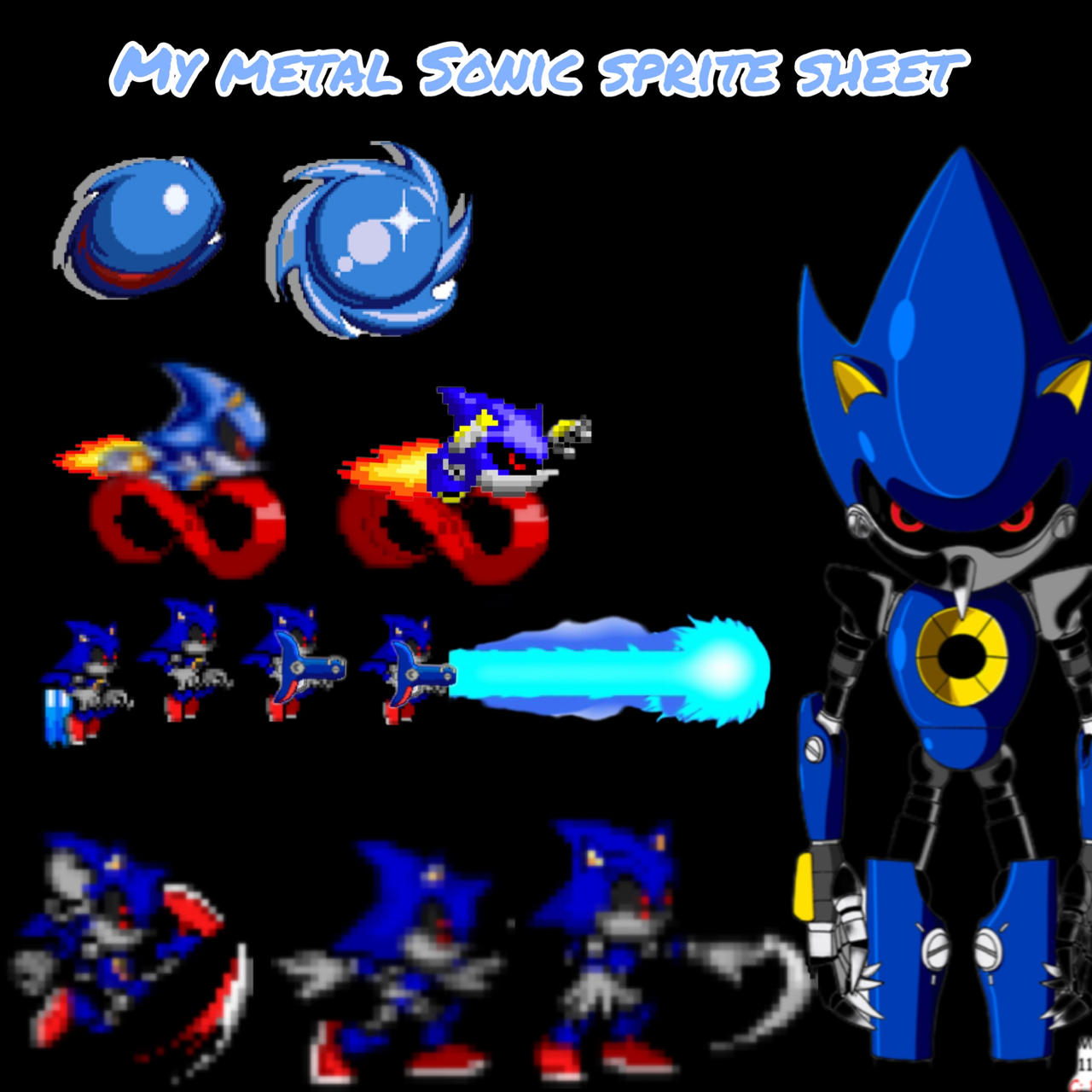 Metal Sonic Rebooted - Metal Sonic sprite sheet by LoraTWolf46 on DeviantArt