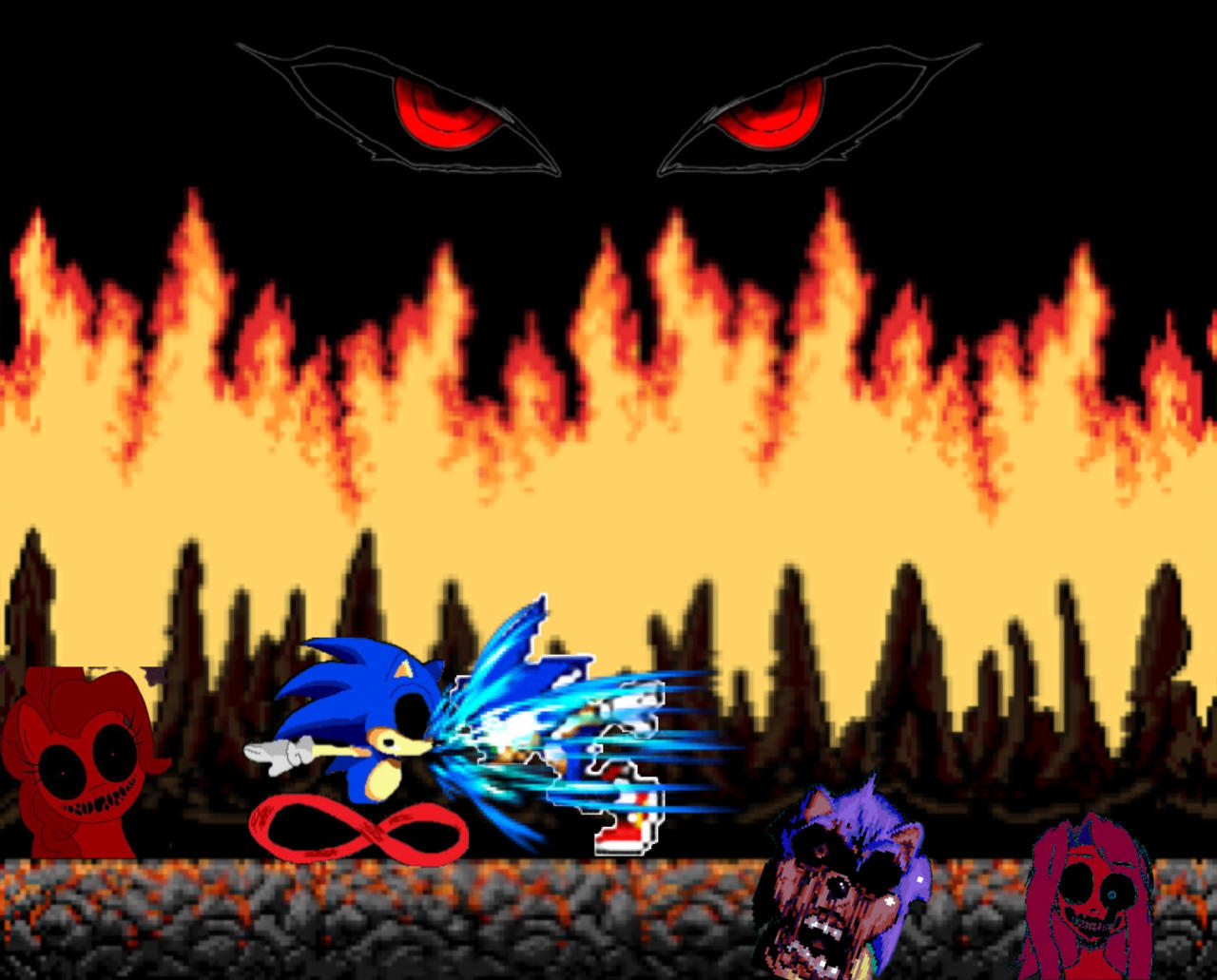 Sonic vs Sonic exe confront your self in mind by shadowXcode on DeviantArt