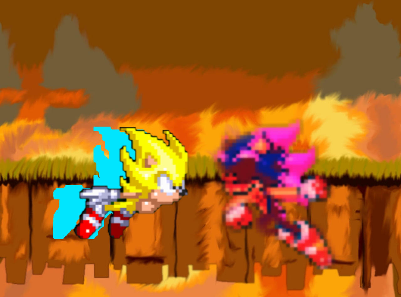 Pixilart - Dark sonic vs Sonic exe by CycloneAlt