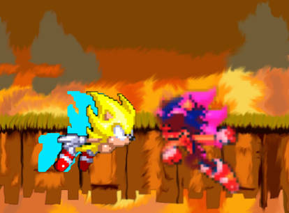 Hyper Sonic confronts exetior by shadowXcode on DeviantArt