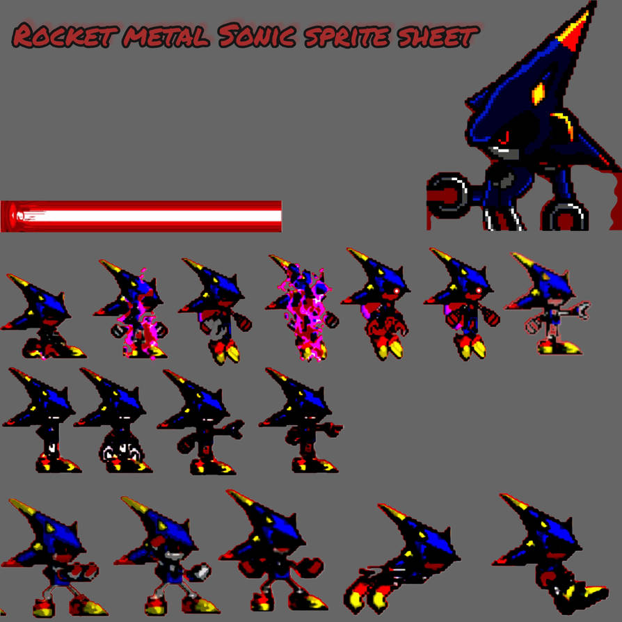 Rocket metal Sonic exe custom made sprite sheet by shadowXcode on ...