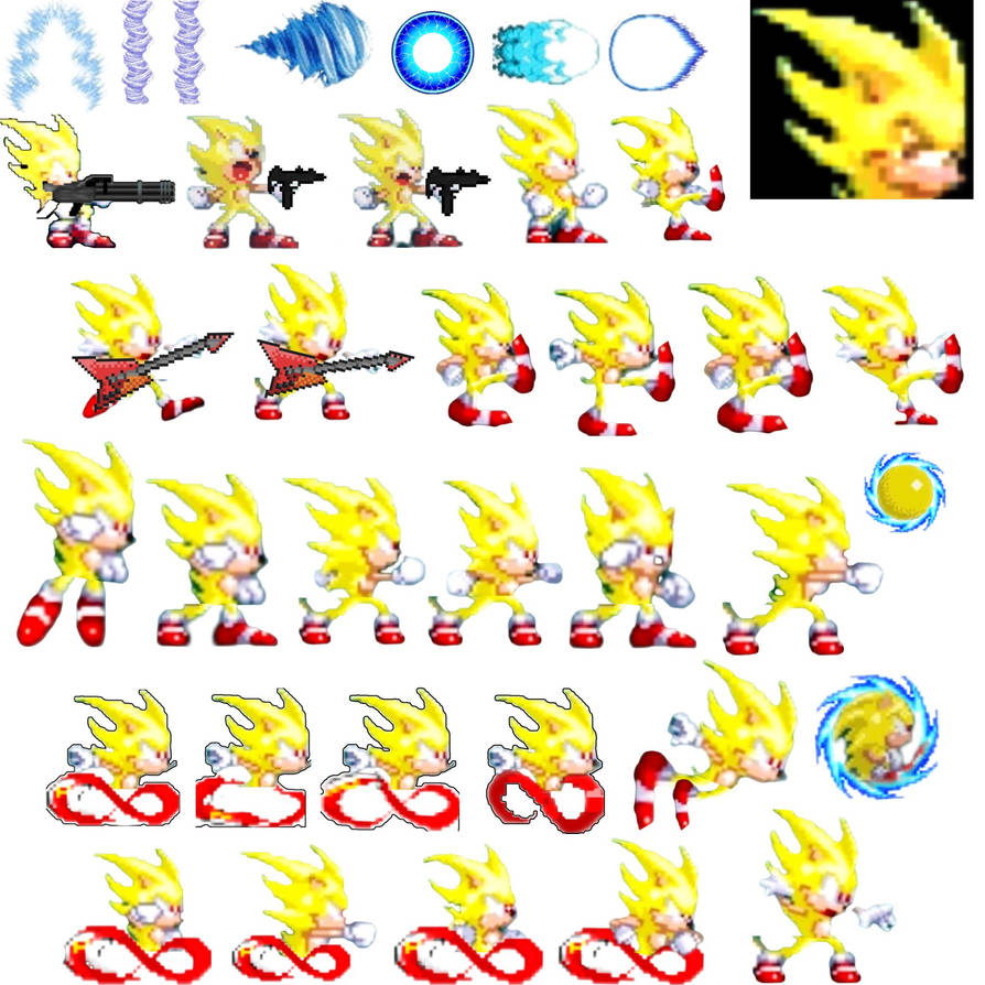 My custom super modern Sonic sprite sheet by shadowXcode on DeviantArt