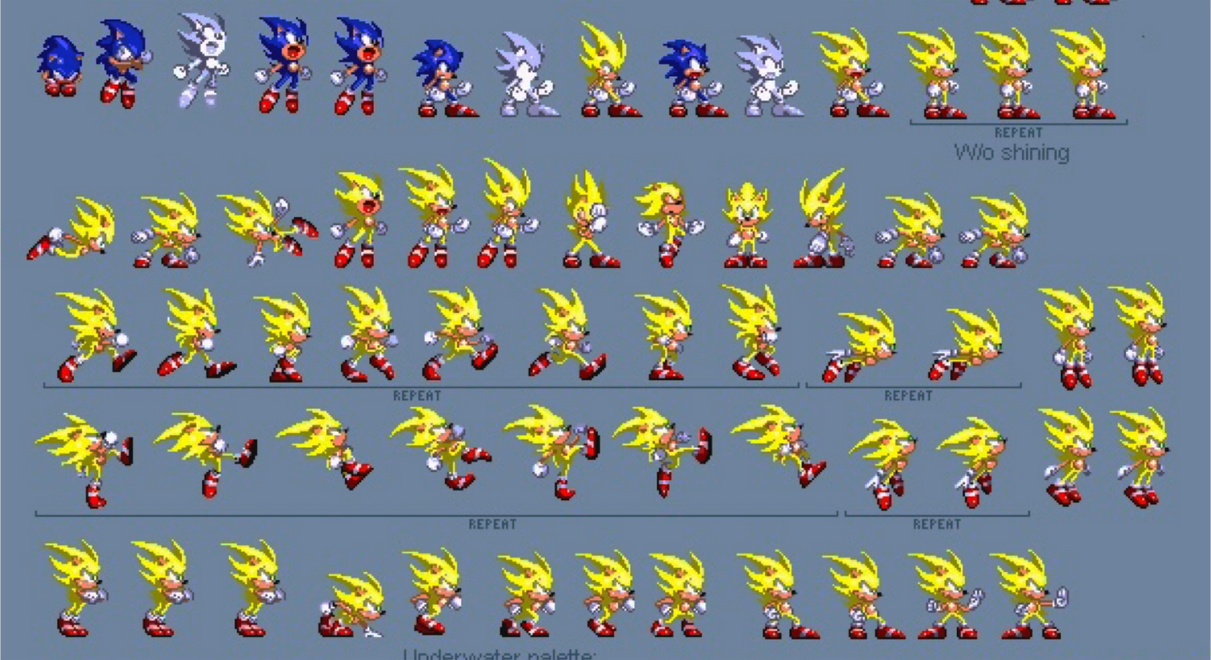 My super Sonic sprite sheet by shadowXcode on DeviantArt