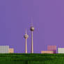 Simple landscape with towers