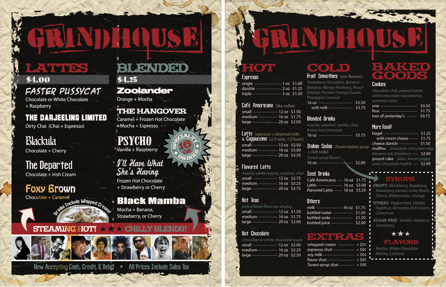 Grindhouse Menu