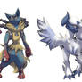 Mega Absol and Lucario