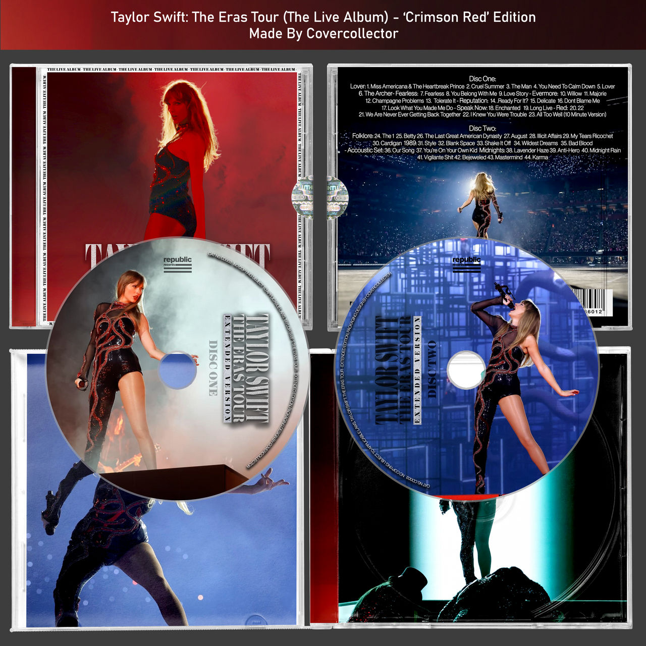 Taylor Swift The Eras Tour Live Crimson Red CD by covercollector on  DeviantArt