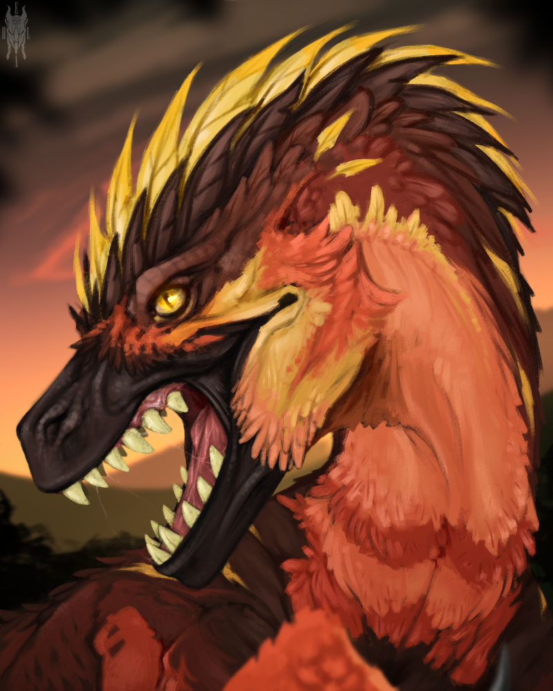 Utahraptor headshot (oc) by Hela95 on DeviantArt