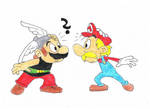 Mario the Gaul and Asterix the Plumber by Nawel249