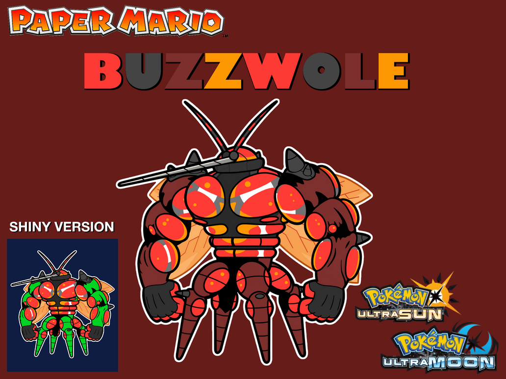 Paper Mario Ultrablock PAPER MARIO - Ultra Beast - Buzzwole by GrimCrow205 on DeviantArt