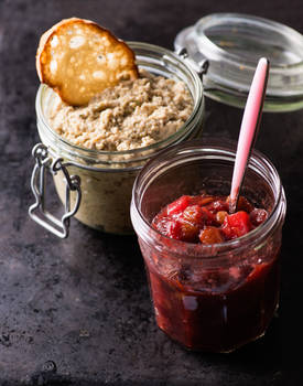 Cranberry relish and mushroom pate