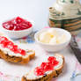 Sandwiches with fresh red currant jam