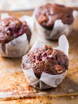 Chocolate muffins with nuts and cherry by BeKaphoto
