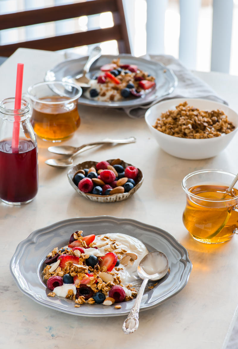 Breakfast with yogurt and granola