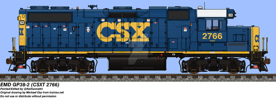 CSXT GP38-2 #2766 by Railfanmatt4 on DeviantArt