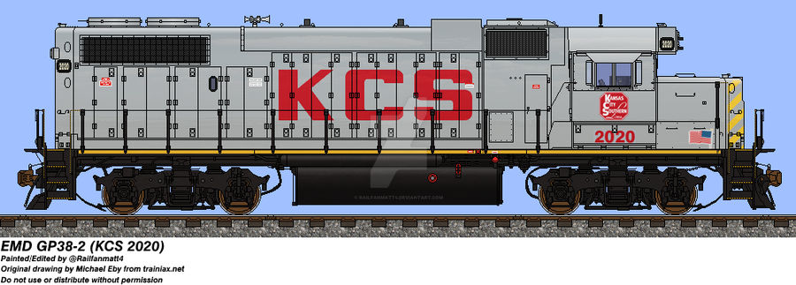 KCS GP38-2 #2020 by Railfanmatt4 on DeviantArt