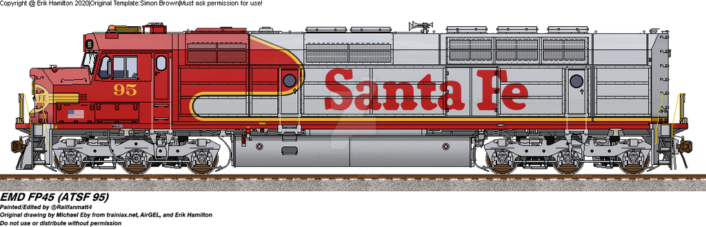 Atsf F45 Roster ATSF FP45 95 by Railfanmatt4 on DeviantArt