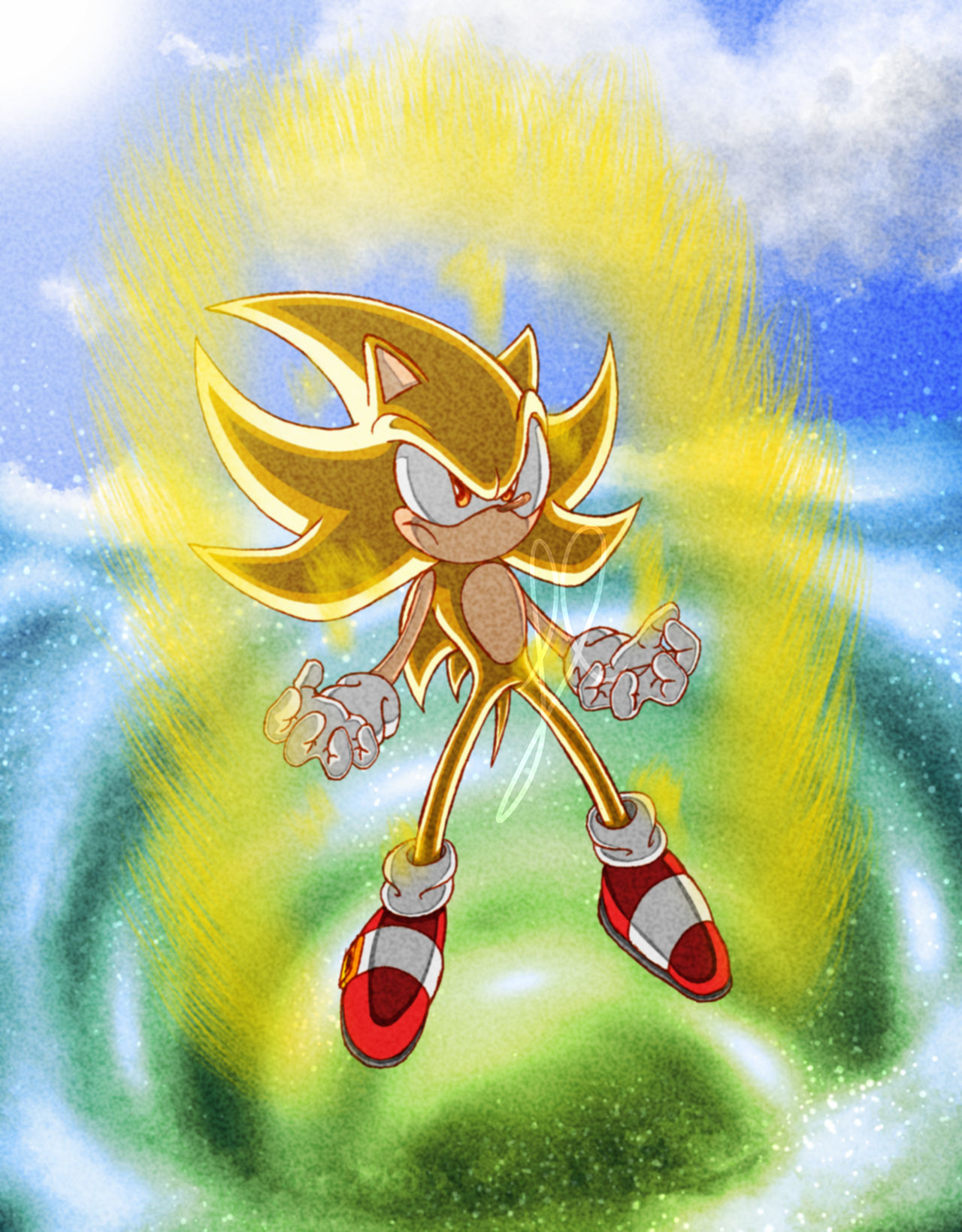 Super Sonic - Sonic Advance 2 Redraw by JLuisJoni on DeviantArt