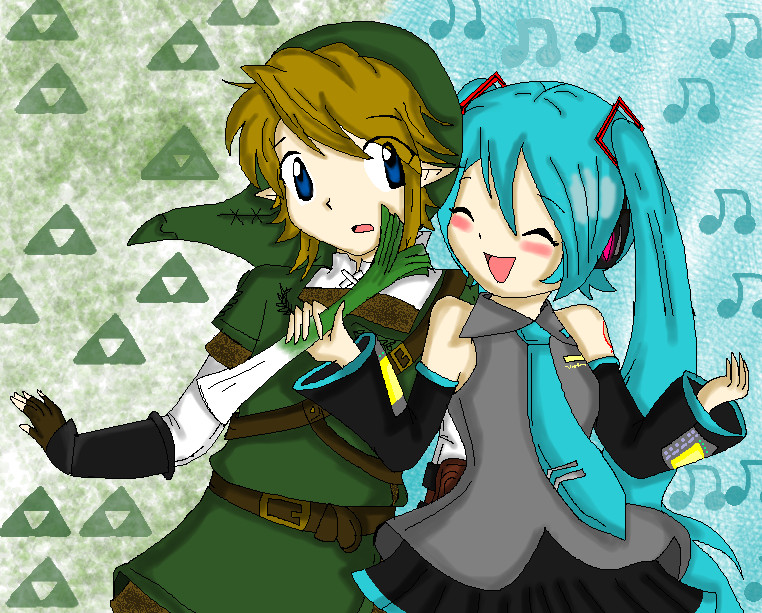 Link and hatsune miku o.o