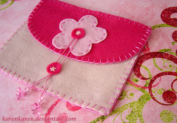 Pink Felt Pouch