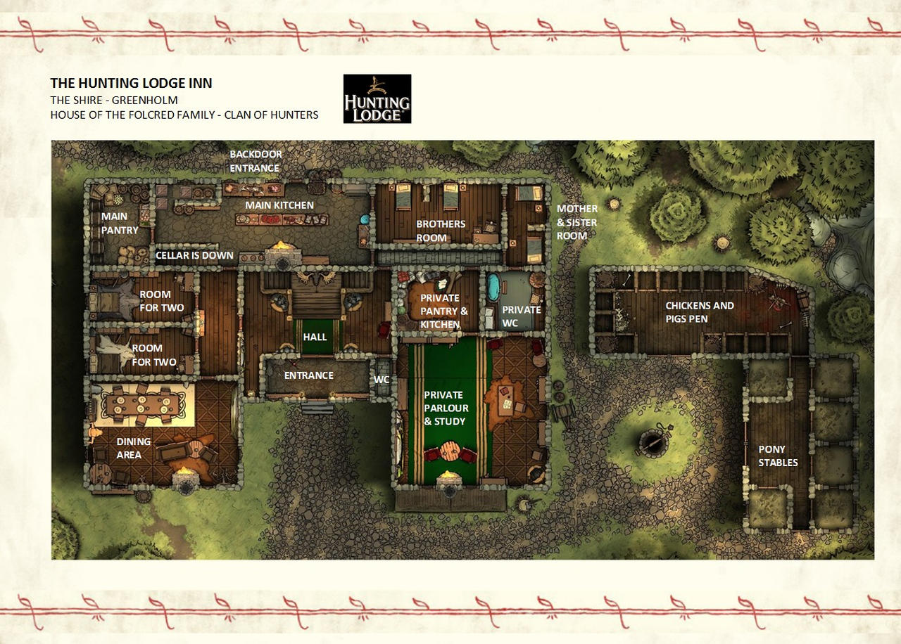The Hunting Lodge Inn Map by WizardRhosgobel on DeviantArt