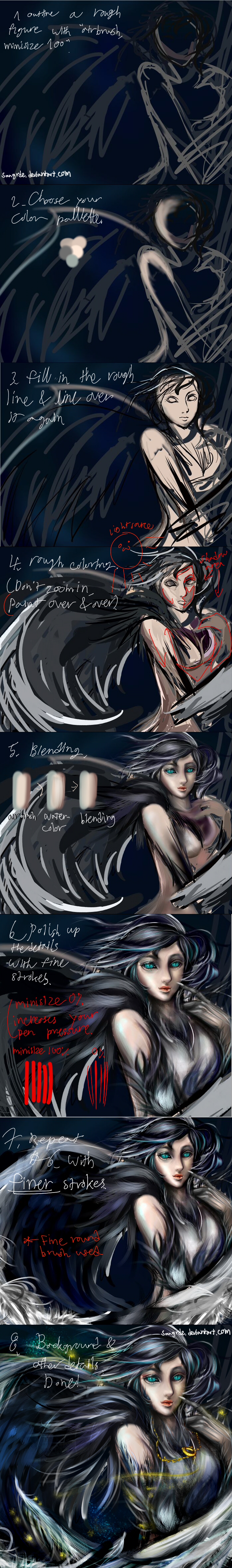 Sai Tool Speed Painting Tutorial/steps