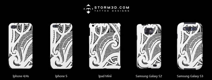 Iphone 4/5 case in Maori tattoo design style