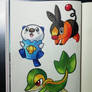 Pokemon - Snivy, Oshawott and Tepig 