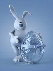 Easter bunny with water egg