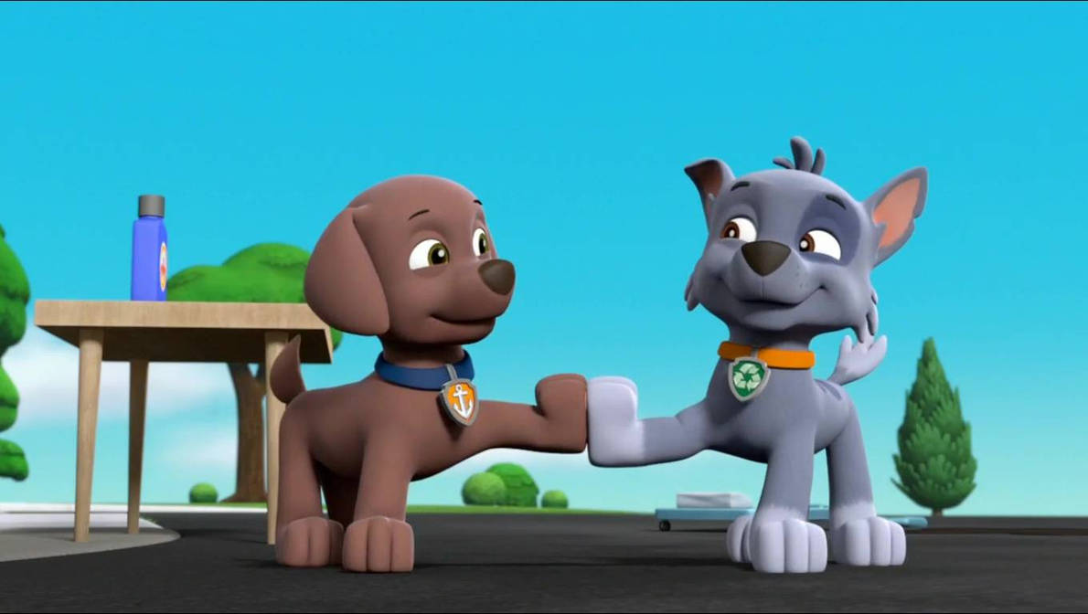 Zuma Deviantart Zuma and Rocky doing a high-five! by PawPatrolPics4You on DeviantArt