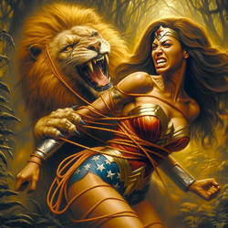 Beyonce as Wonder Woman in peril 