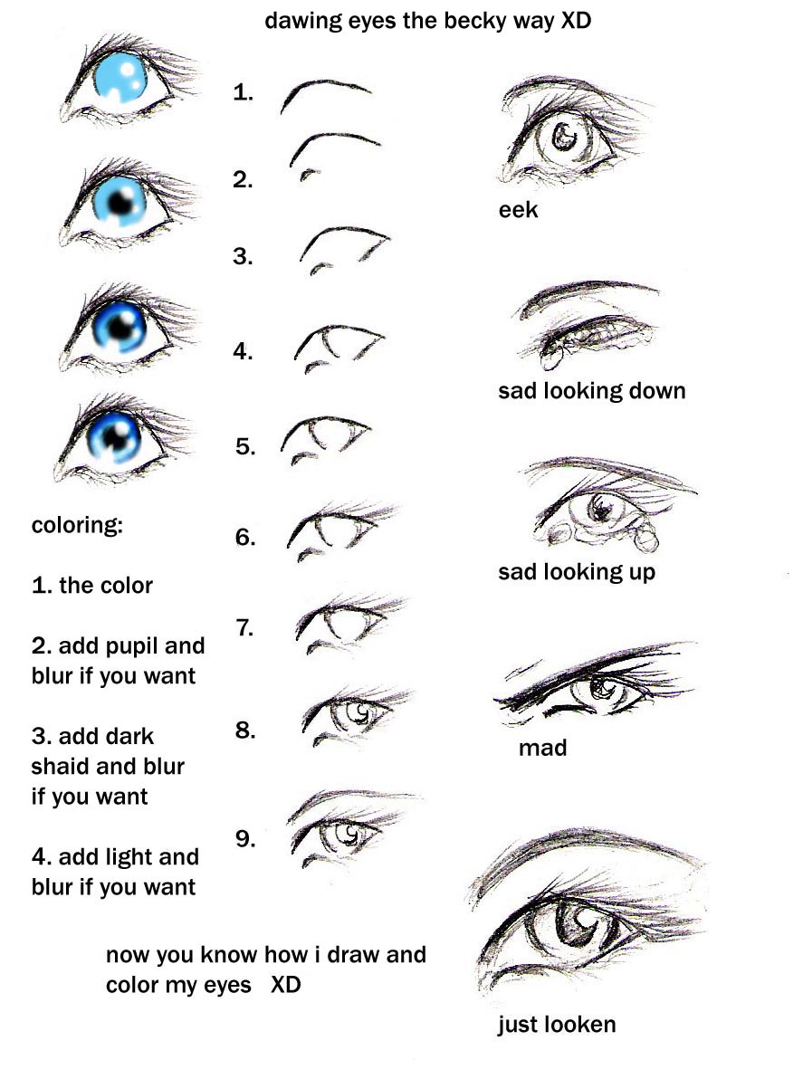 how to draw eyes my way heehee