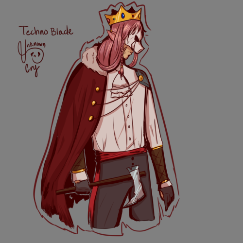 Technoblade, when using skull, crown and cape by SJPNH on DeviantArt