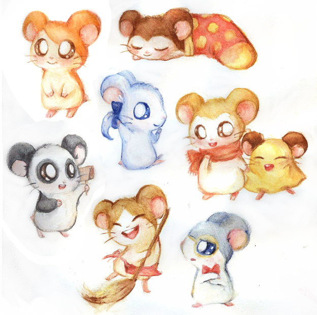 Watercolour Ham-Hams